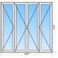 Porte-fenêtre PVC 4 vantaux – Clairs de vitrage égaux