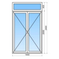Porte-fenêtre PVC 2 vantaux sous imposte fixe