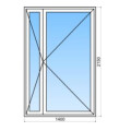 Porte-fenêtre PVC 2 vantaux tiercés