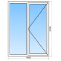 Porte-fenêtre PVC 1 vantail et fixe