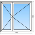 Fenêtre PVC 2 vantaux tiercés