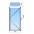 Porte-fenêtre PVC 1 vantail sous imposte fixe