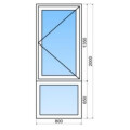 Fenêtre en aluminium 1 vantail sur allège fixe