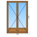 Porte-fenêtre bois 2 vantaux