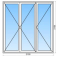 Porte-fenêtre PVC 3 vantaux – Clairs de vitrage égaux
