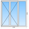 Porte-fenêtre PVC 2 vantaux et fixe