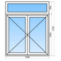 Fenêtre PVC 2 vantaux sous imposte fixe