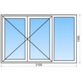 Fenêtre PVC 2 vantaux et fixe