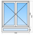 Fenêtre PVC 2 vantaux sur allège fixe